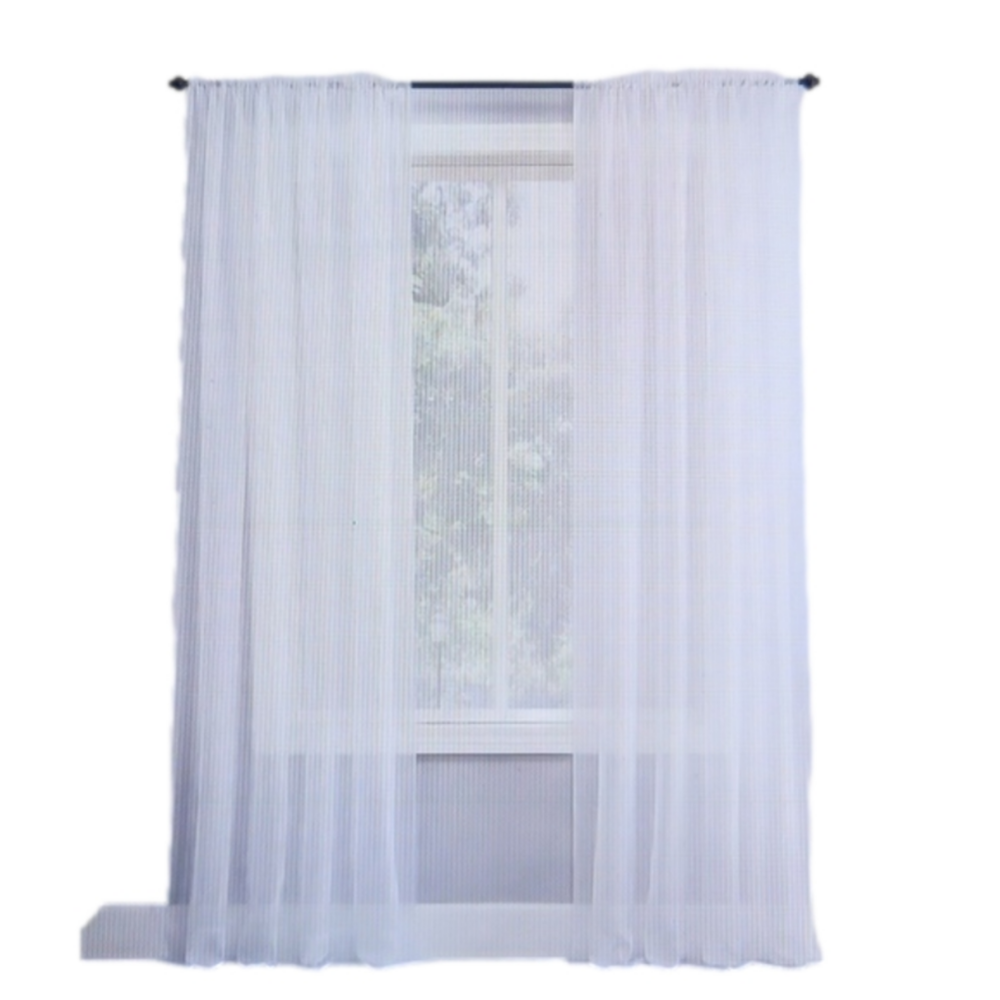 Sheer rod pocket single window curtain panel